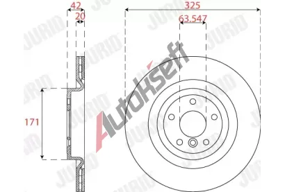 JURID Brzdov kotou - 325 mm JRD 563323JC, 563323JC