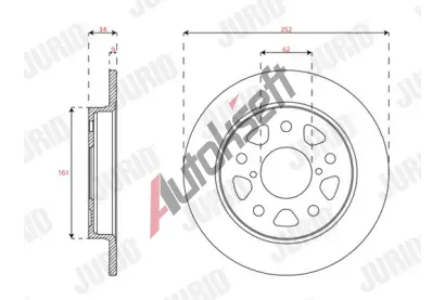 JURID Brzdov kotou - 252 mm JRD 563585JC, 563585JC