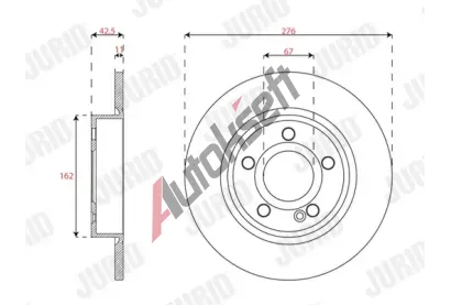JURID Brzdov kotou - 276 mm JRD 563667JC, 563667JC