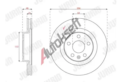 JURID Brzdov kotou - 296 mm JRD 563679JC, 563679JC