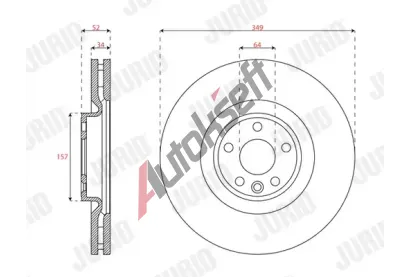 JURID Brzdov kotou - 349 mm JRD 563695JC-1, 563695JC-1