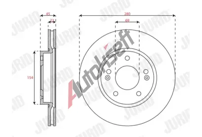 JURID Brzdov kotou - 280 mm JRD 563700JC, 563700JC