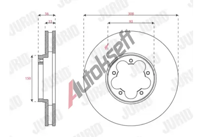 JURID Brzdov kotou - 308 mm JRD 563701JC, 563701JC