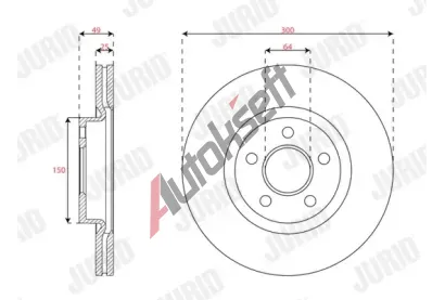 JURID Brzdový kotouč - 300 mm JRD 563708JC, 563708JC  JURID Brzdový kotouč - 300 mm JRD 563708JC, 563708JC
