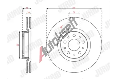 JURID Brzdov kotou - 281 mm JRD 563719JC, 563719JC