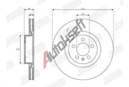 JURID Brzdov kotou - 312 mm JRD 563724JC, 563724JC