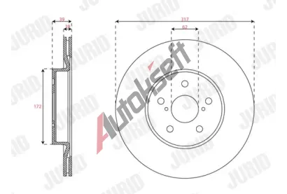 JURID Brzdov kotou - 317 mm JRD 563745JC, 563745JC