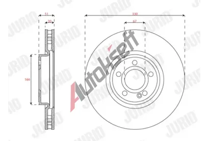JURID Brzdov kotou - 330 mm JRD 563754JC-1, 563754JC-1