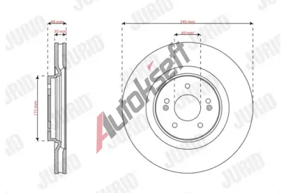 JURID Brzdov� kotou� - 345 mm JRD 563858JC-1, 563858JC-1