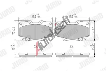 JURID Sada brzdových destiček PREMIER JRD 572253J, 572253J JURID Sada brzdových destiček PREMIER JRD 572253J, 572253J
