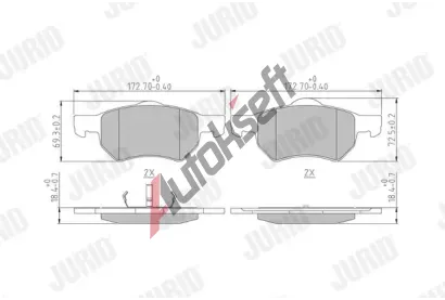 JURID Sada brzdových destiček JRD 572509J, 572509J JURID Sada brzdových destiček JRD 572509J, 572509J