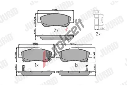 JURID Sada brzdových destiček PREMIER JRD 572605J, 572605J JURID Sada brzdových destiček PREMIER JRD 572605J, 572605J