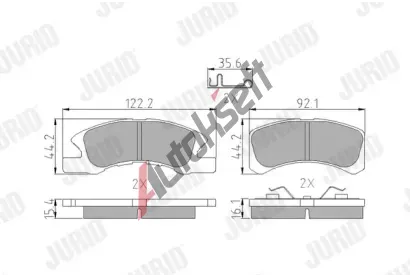 JURID Sada brzdových destiček JRD 572615J, 572615J JURID Sada brzdových destiček JRD 572615J, 572615J