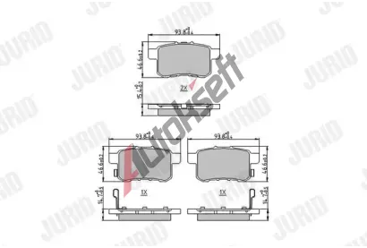 JURID Sada brzdovch destiek JRD 572626J, 572626J