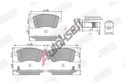 JURID Sada brzdovch destiek JRD 572657J, 572657J