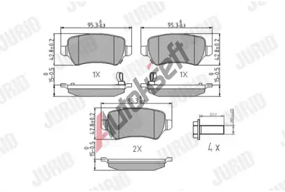 JURID Sada brzdových destiček PREMIER JRD 573122J, 573122J JURID Sada brzdových destiček PREMIER JRD 573122J, 573122J