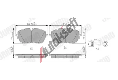 JURID Sada brzdových destiček JRD 573697J, 573697J JURID Sada brzdových destiček JRD 573697J, 573697J