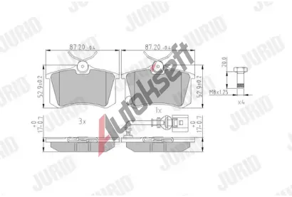 JURID Sada brzdových destiček JRD 573938J, 573938J  JURID Sada brzdových destiček JRD 573938J, 573938J