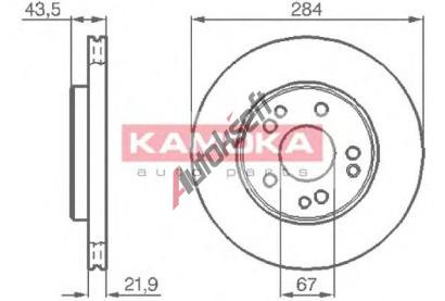 KAMOKA Brzdový kotouč - 284 mm KAM 103362, 103362 KAMOKA Brzdový kotouč - 284 mm KAM 103362, 103362