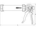 KS Tools Pistole na kartue 400ml KST 980.1000, 980.1000