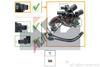 KW Termostat chladiva Made in Italy - OE Equivalent KW 580 866K, 580 866K