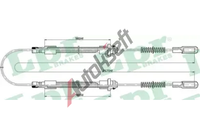 LPR Tažné lanko parkovací brzdy LP C0522B, C0522B LPR Tažné lanko parkovací brzdy LP C0522B, C0522B
