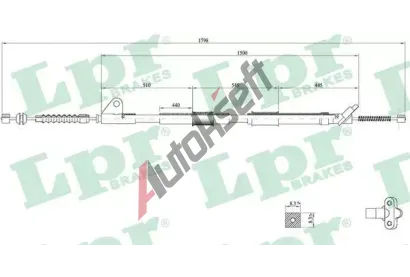 LPR Tažné lanko parkovací brzdy LP C0857B, C0857B LPR Tažné lanko parkovací brzdy LP C0857B, C0857B
