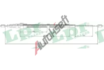 LPR Tažné lanko parkovací brzdy LP C0952B, C0952B LPR Tažné lanko parkovací brzdy LP C0952B, C0952B