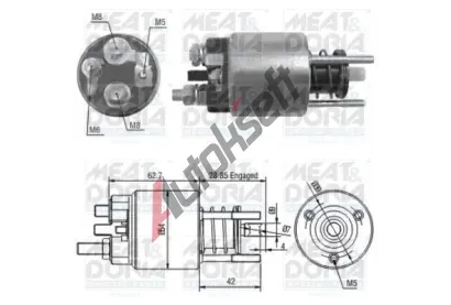 MEAT & DORIA Elektromagnetický spínač startéru MAD 46128, 46128 MEAT & DORIA Elektromagnetický spínač startéru MAD 46128, 46128