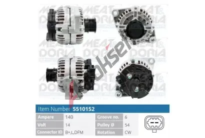 MEAT & DORIA Alterntor MAD 5510152, 5510152