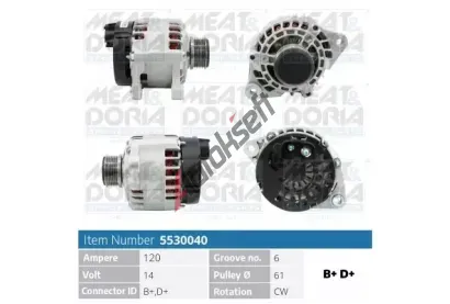 MEAT & DORIA Alternátor MAD 5530040, 5530040 MEAT & DORIA Alternátor MAD 5530040, 5530040