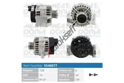 MEAT & DORIA Alternátor MAD 5540077, 5540077 MEAT & DORIA Alternátor MAD 5540077, 5540077