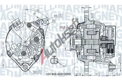 MAGNETI MARELLI Alternátor MAG 063731725010, 063731725010 MAGNETI MARELLI Alternátor MAG 063731725010, 063731725010