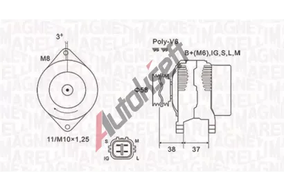 MAGNETI MARELLI Alterntor MAG 063731889010, 063731889010