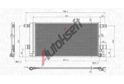 MAGNETI MARELLI Kondenztor klimatizace MAG 350203100100, 350203100100