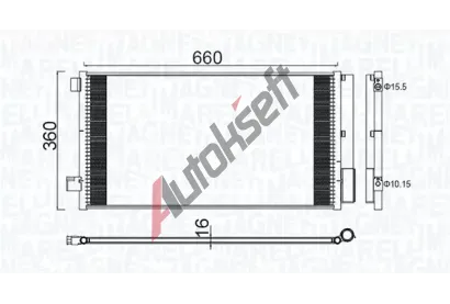 MAGNETI MARELLI Kondenztor klimatizace MAG 350203100400, 350203100400