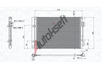 MAGNETI MARELLI Kondenztor klimatizace MAG 350203100800, 350203100800