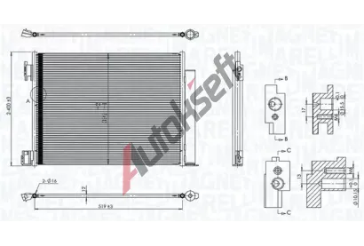 MAGNETI MARELLI Kondenztor klimatizace MAG 350203101500, 350203101500
