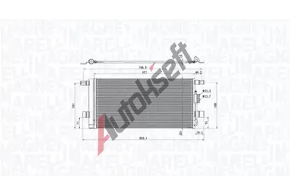 MAGNETI MARELLI Kondenztor klimatizace MAG 350203104600, 350203104600