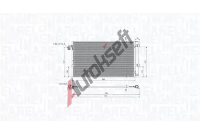 MAGNETI MARELLI Kondenztor klimatizace MAG 350203104700, 350203104700