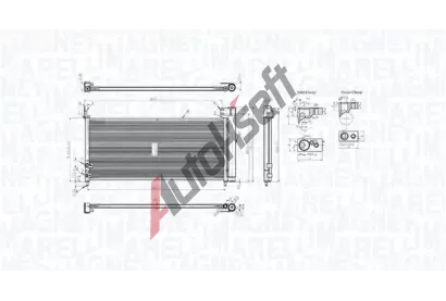 MAGNETI MARELLI Kondenztor klimatizace MAG 350203107200, 350203107200