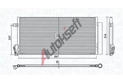 MAGNETI MARELLI Kondenztor klimatizace MAG 350203619000, 350203619000