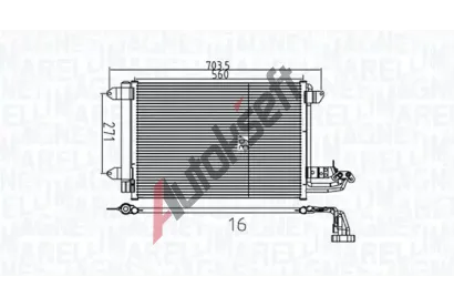 MAGNETI MARELLI Kondenztor klimatizace MAG 350203737000, 350203737000