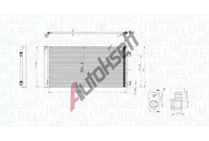 MAGNETI MARELLI Kondenztor klimatizace MAG 350203747000, 350203747000