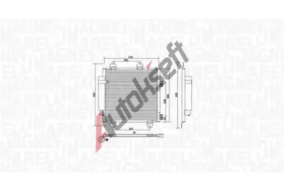 MAGNETI MARELLI Kondenztor klimatizace MAG 350203753000, 350203753000