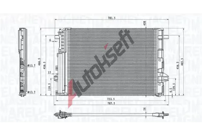 MAGNETI MARELLI Kondenztor klimatizace MAG 350203758000, 350203758000