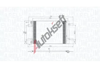MAGNETI MARELLI Kondenztor klimatizace MAG 350203766000, 350203766000