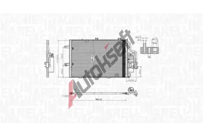 MAGNETI MARELLI Kondenztor klimatizace MAG 350203770000, 350203770000