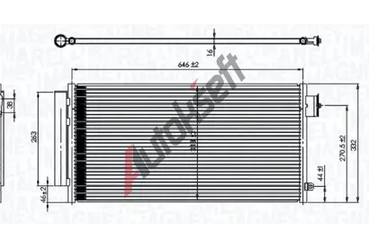 MAGNETI MARELLI Kondenztor klimatizace MAG 350203791000, 350203791000