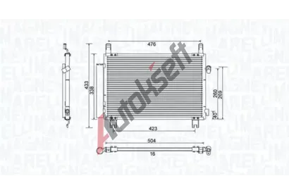 MAGNETI MARELLI Kondenztor klimatizace MAG 350203798000, 350203798000